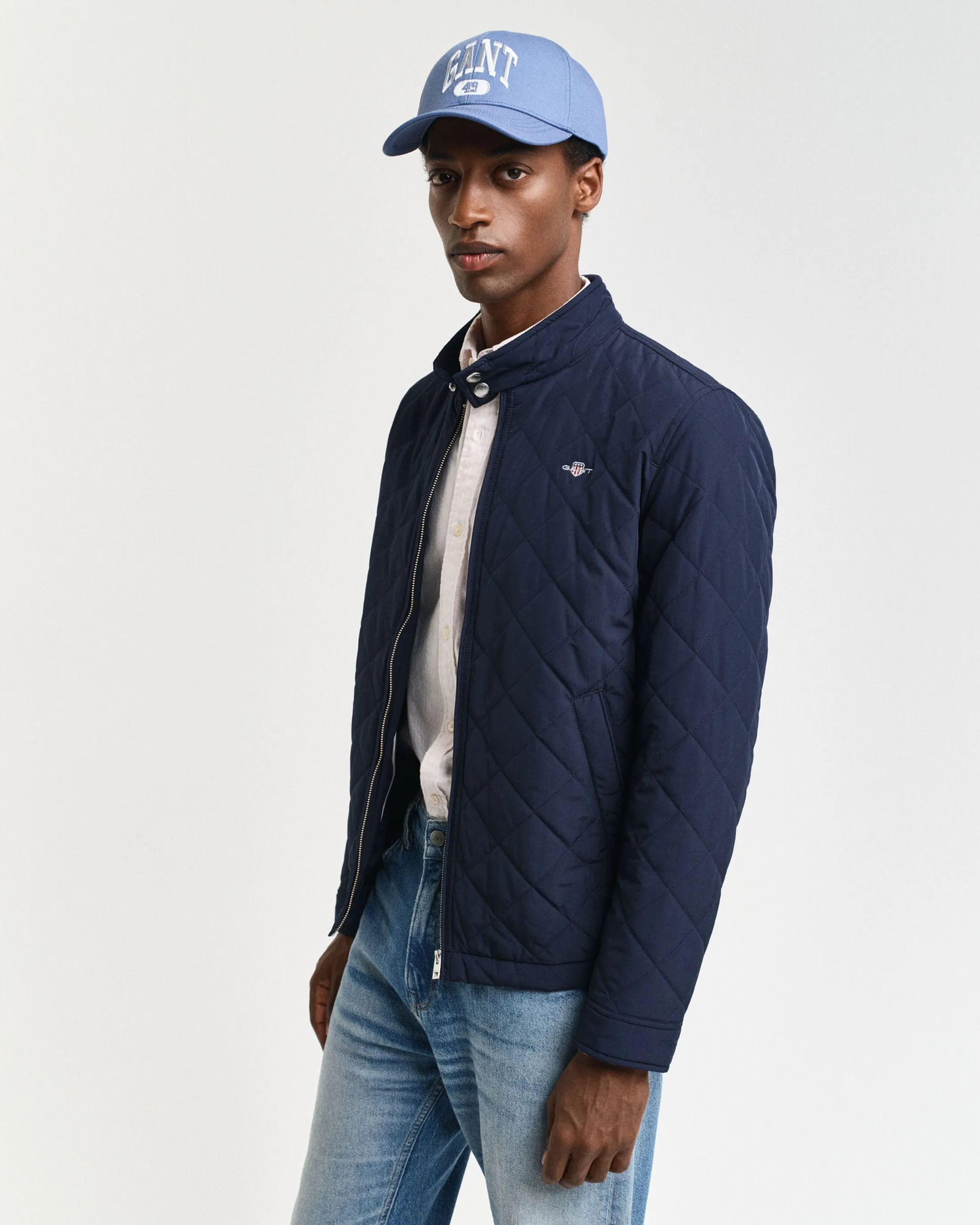 Quilted Windcheater in Navy