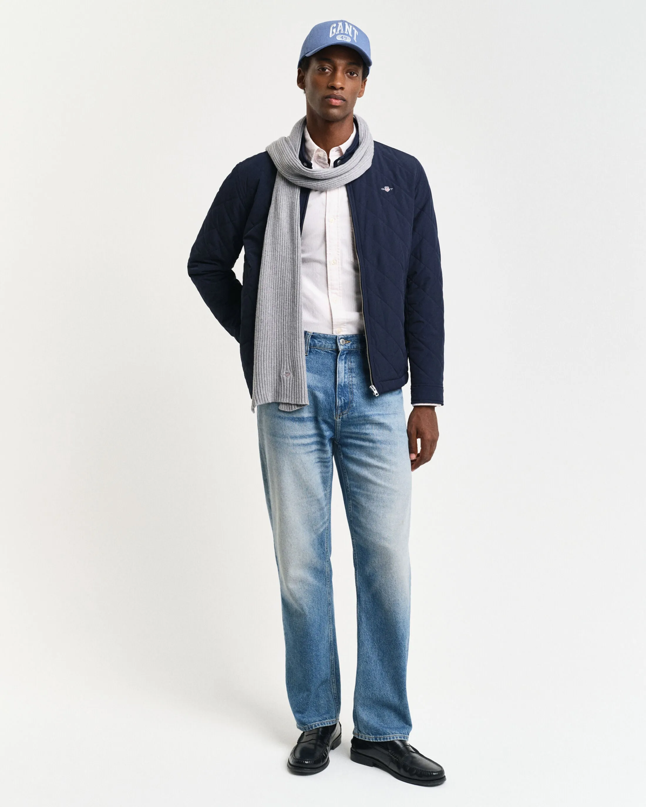 Quilted Windcheater in Navy
