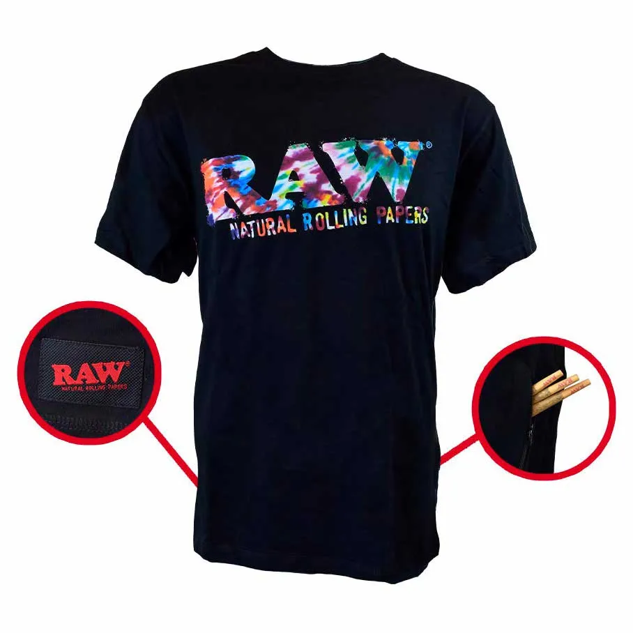 RAW Tie Dye Logo T-Shirt with Stash Pocket