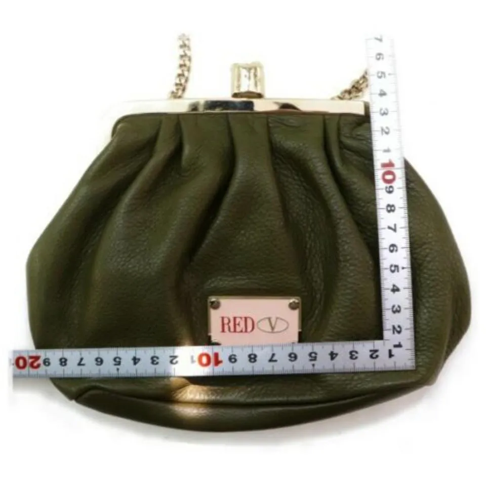 RED Valentino Olive Green Evening Kisslock Chain Bag 872894
