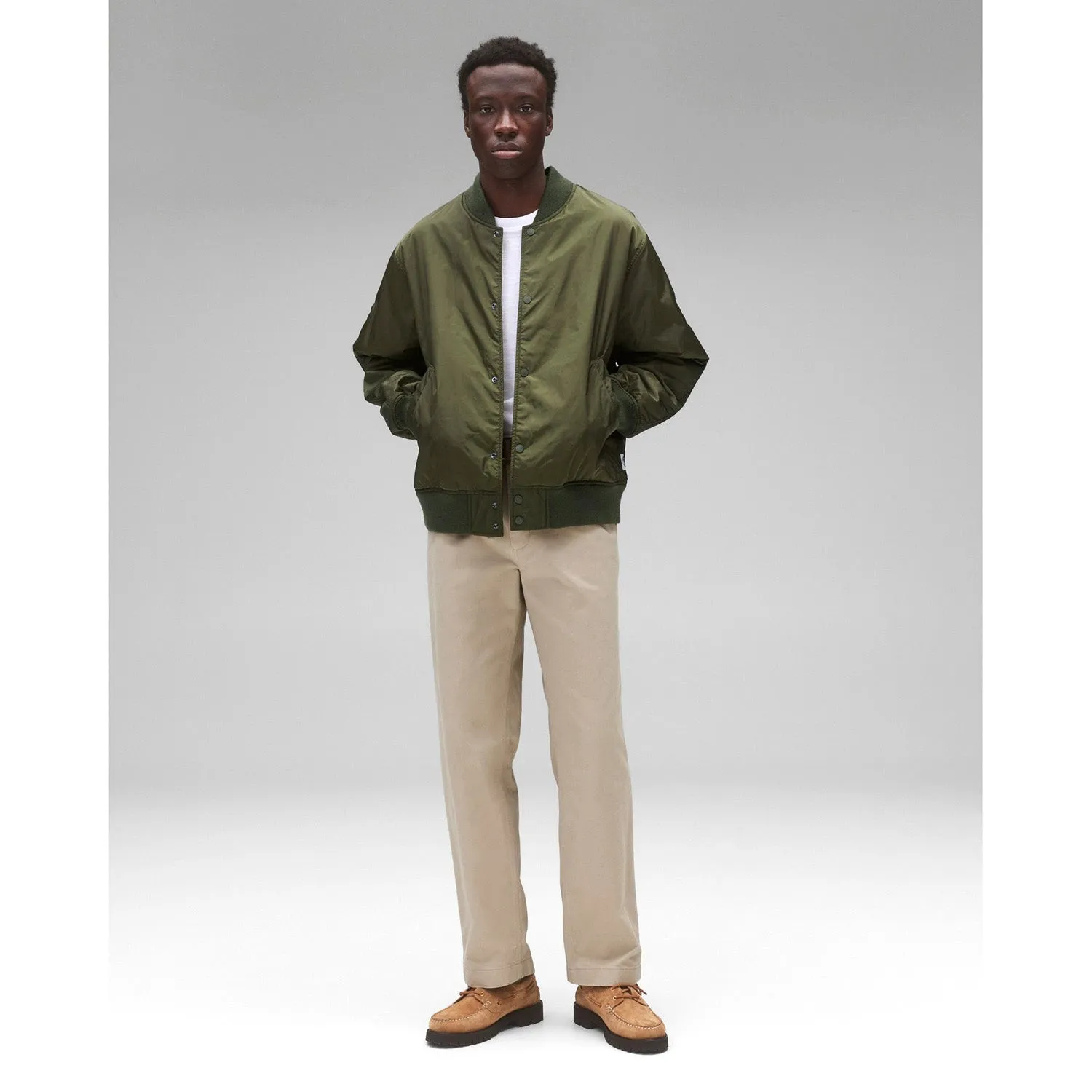 Reigning Champ Men Econyl Satin Nylon Stadium Jacket Fatigue RC-4288-FTG