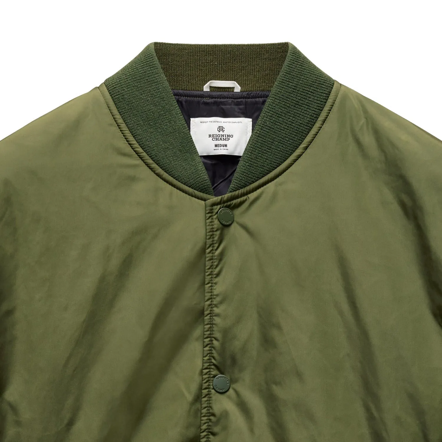 Reigning Champ Men Econyl Satin Nylon Stadium Jacket Fatigue RC-4288-FTG