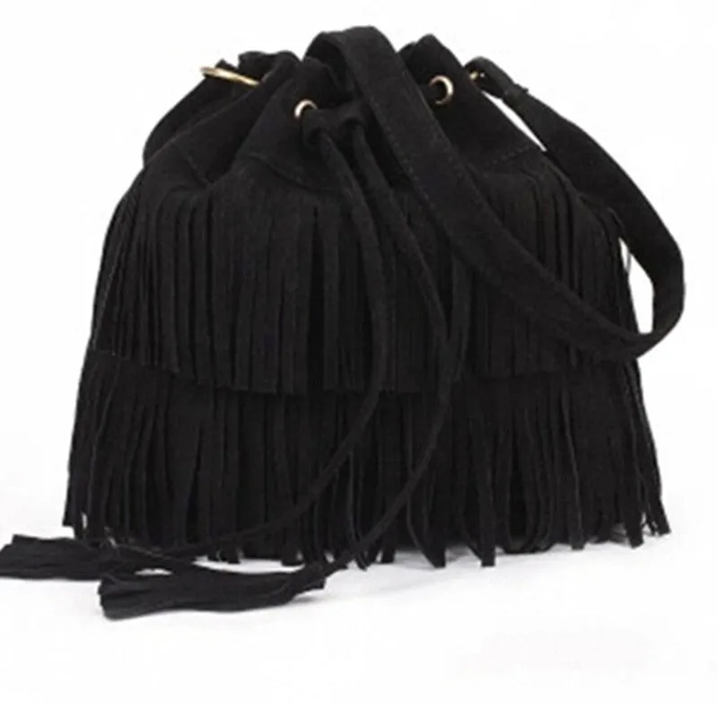 Retro Faux Suede Fringe Women Bag Messenger Bags Handbag Tassel Shoulder Handbags Crossbody Gift N513