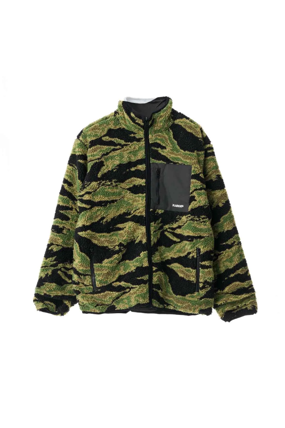 REVERSIBLE SHERPA JACKET - BLACK/CAMO