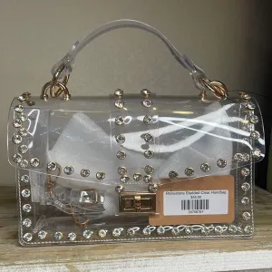 Rhinestone Studded Clear Handbag