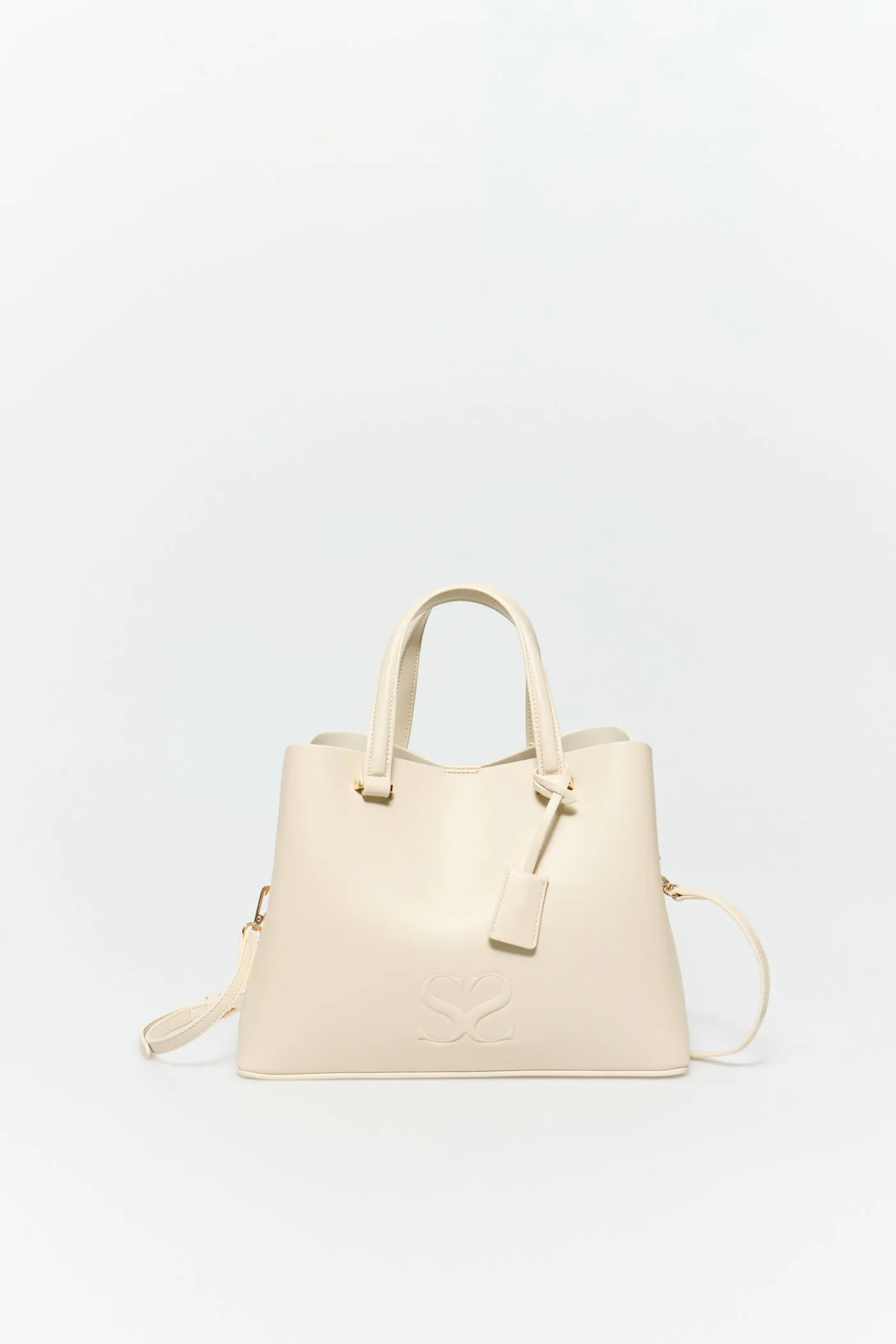 Rigid Office Bag - Beige
