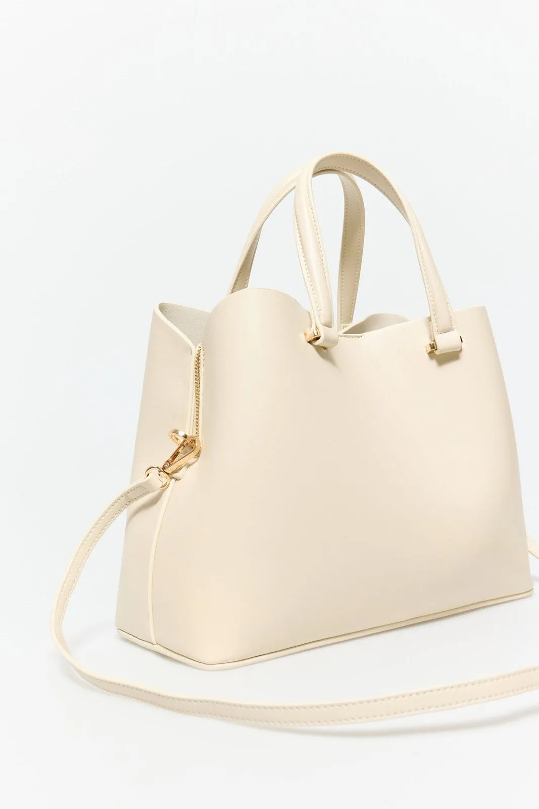 Rigid Office Bag - Beige