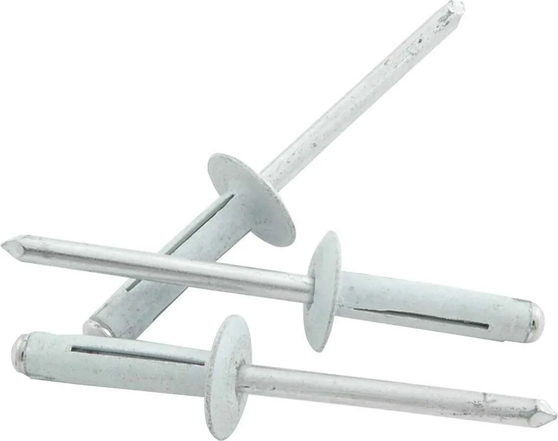 Rivet - Tri-Fold - 1/2 in Head - 3/16 in Mandrel - 1/16-3/8 in Grip Range - Aluminum - White Paint - Set of 250