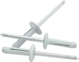 Rivet - Tri-Fold - 1/2 in Head - 3/16 in Mandrel - 1/16-3/8 in Grip Range - Aluminum - White Paint - Set of 250