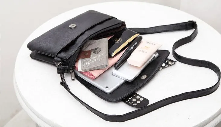 Ro Rox Studded Skull PU Crossbody Bag