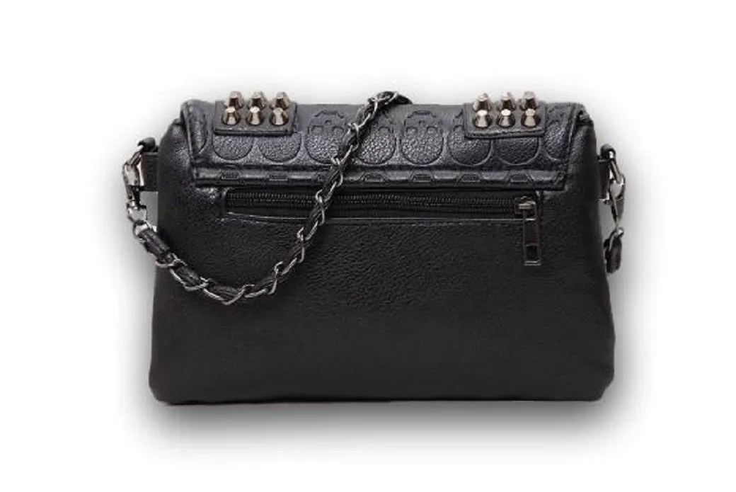 Ro Rox Studded Skull PU Crossbody Bag