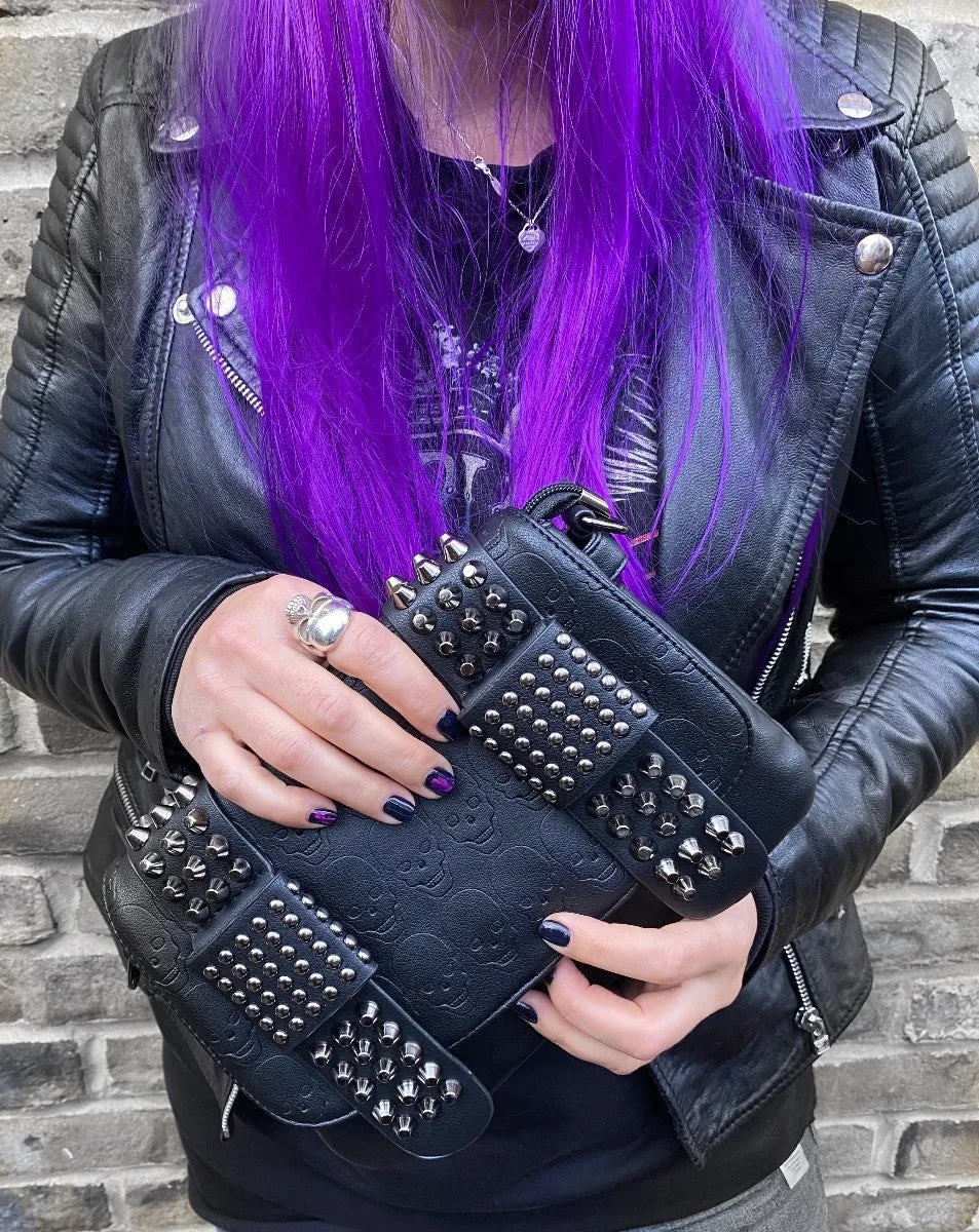 Ro Rox Studded Skull PU Crossbody Bag
