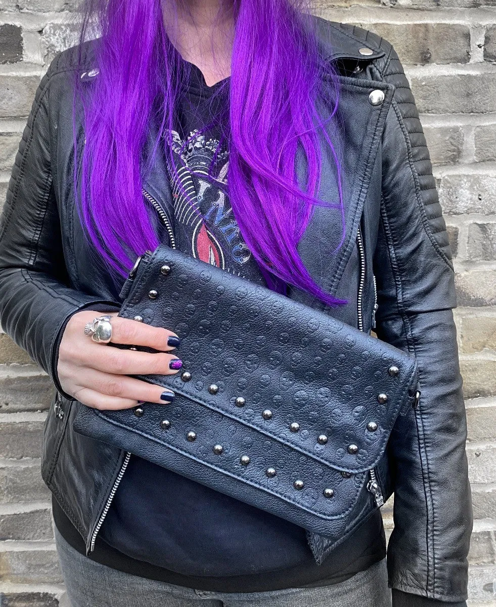 Ro Rox Studded Skull PU Crossbody Bag