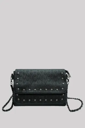 Ro Rox Studded Skull PU Crossbody Bag