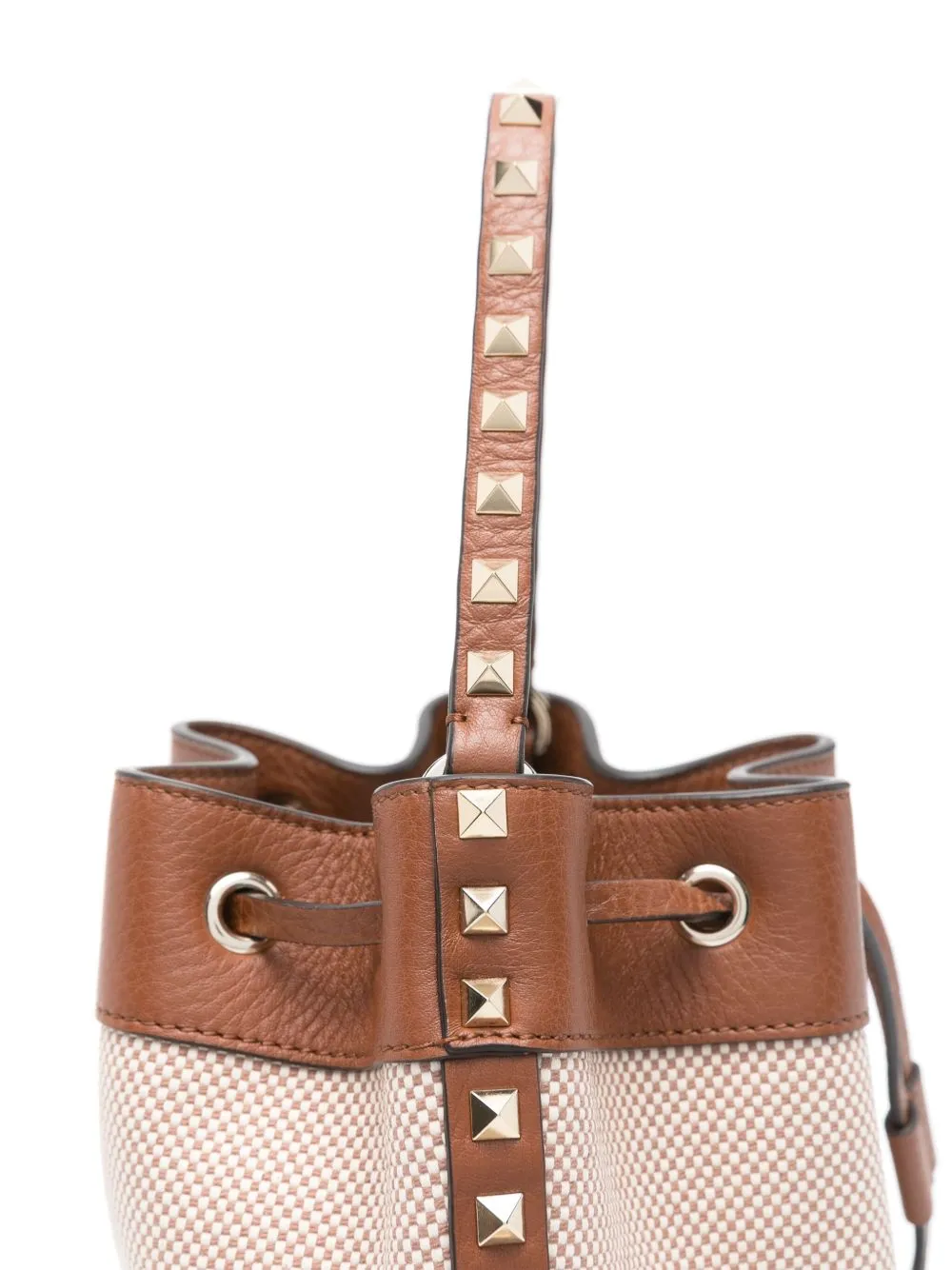 Rockstud canvas bucket bag