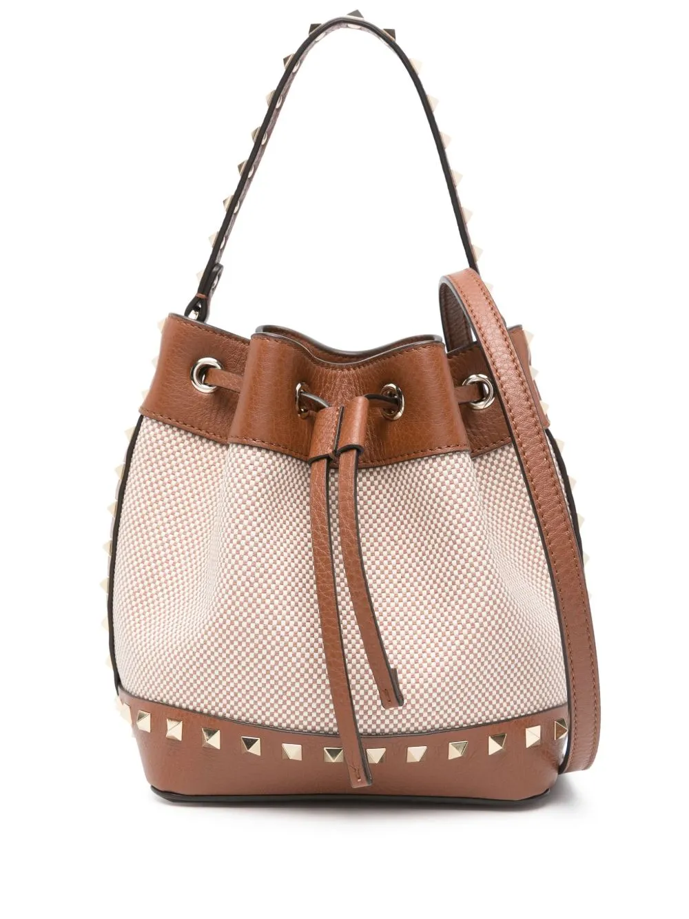 Rockstud canvas bucket bag