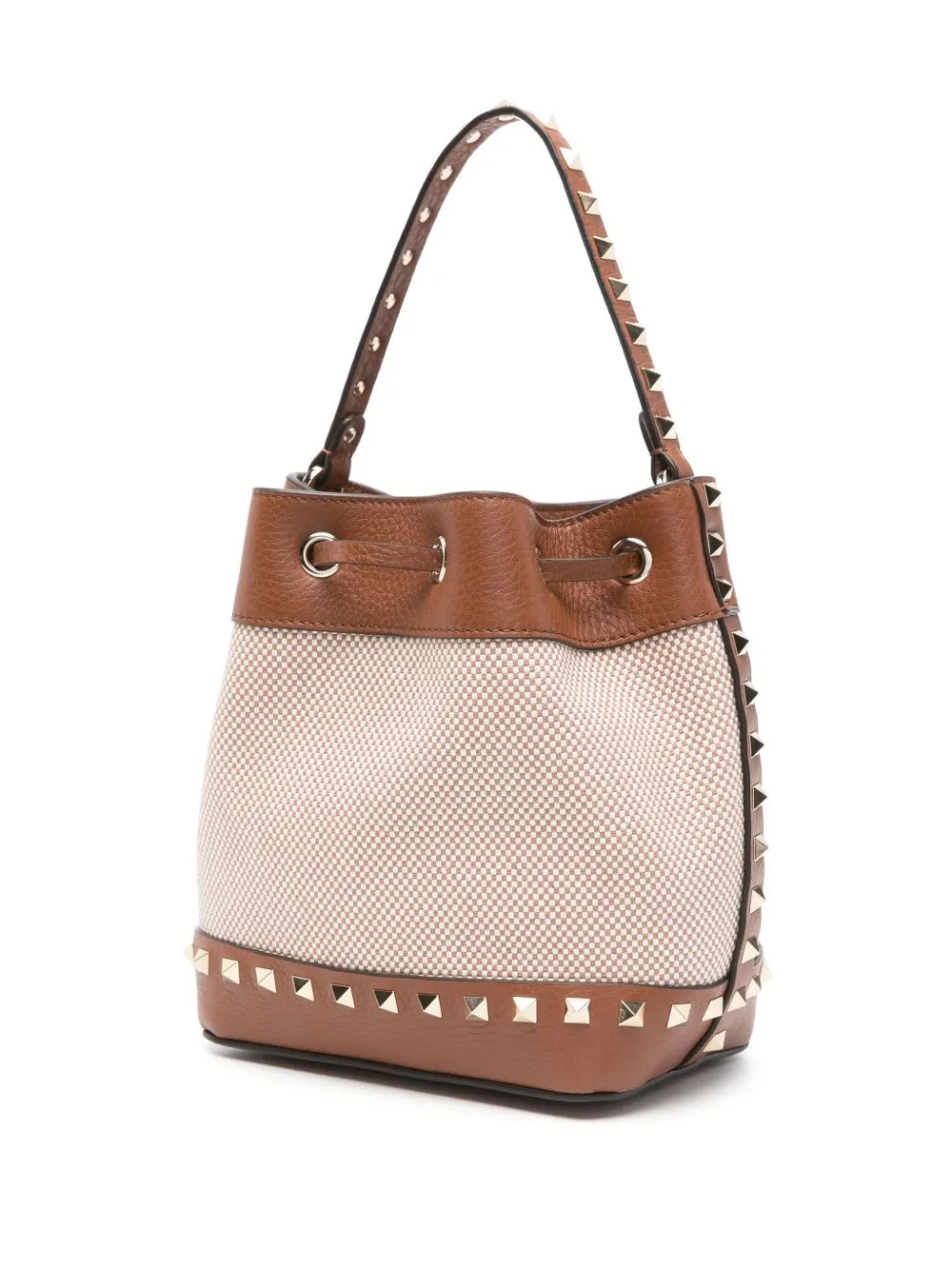 Rockstud canvas bucket bag