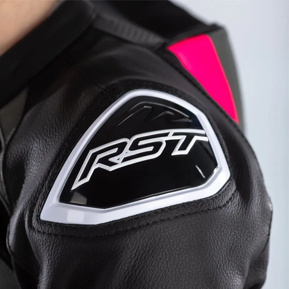 RST LADIES TRACTECH EVO 4 CE 1PC SUIT [BLACK/PINK/GREY]