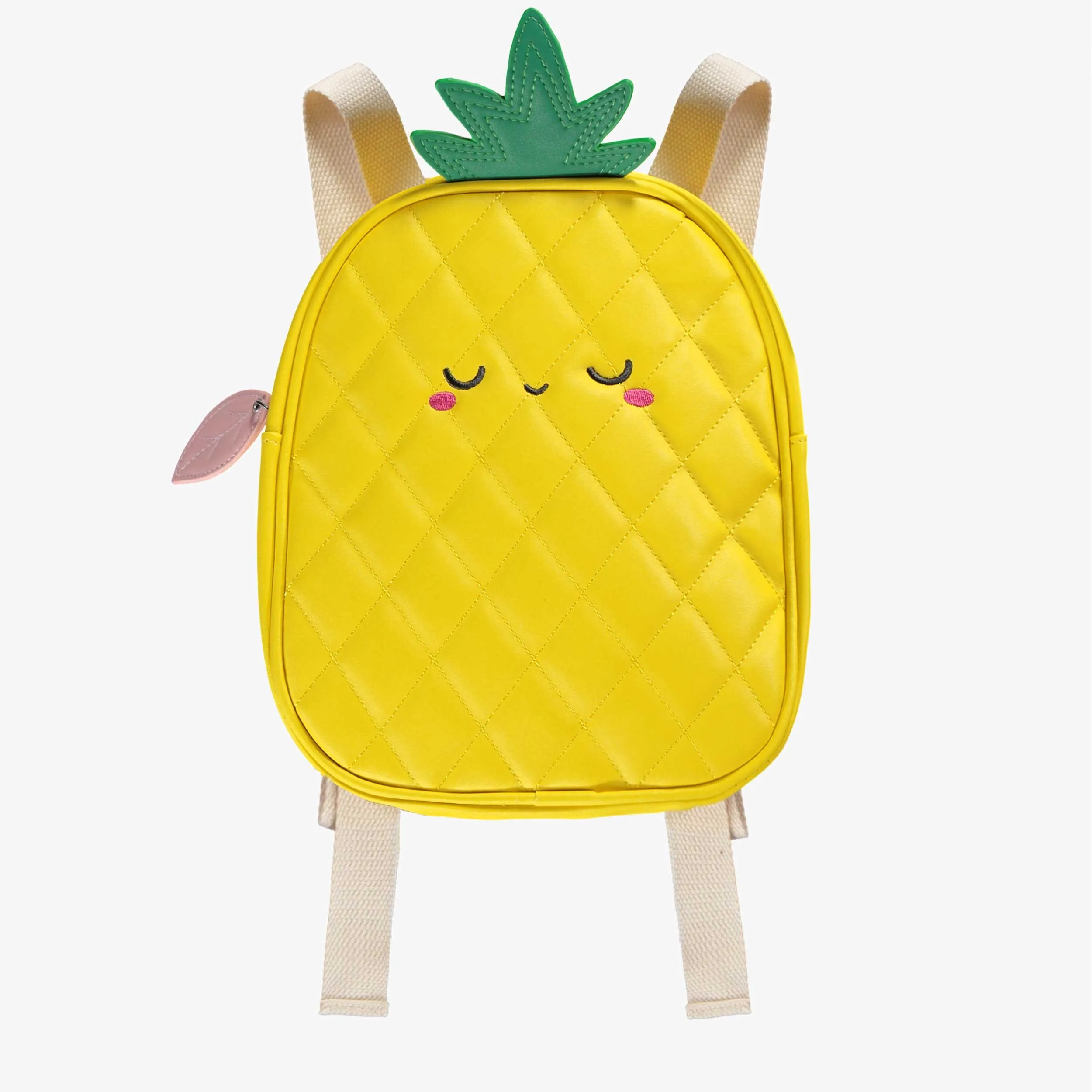 Sac à dos ananas jaune en faux cuir, enfant || Yellow pineapple backpack in fake leather, child