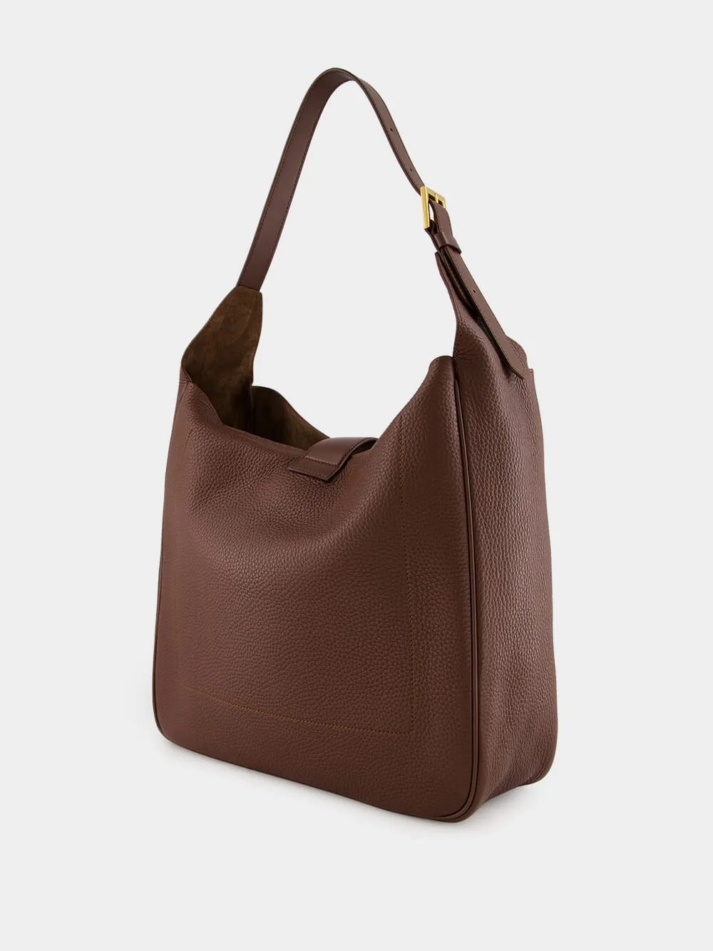 Saddle Brown Leather Large Hobo