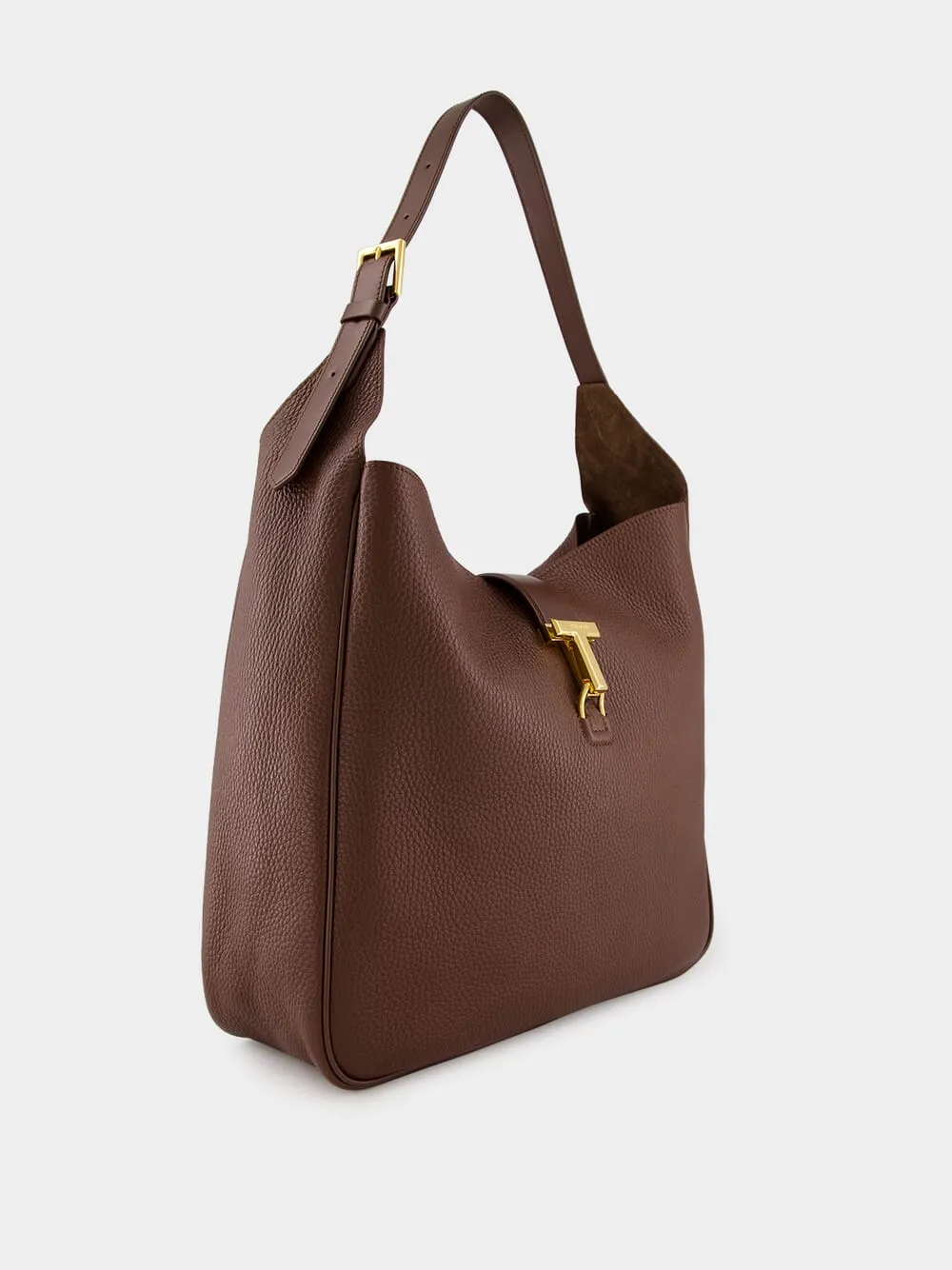 Saddle Brown Leather Large Hobo