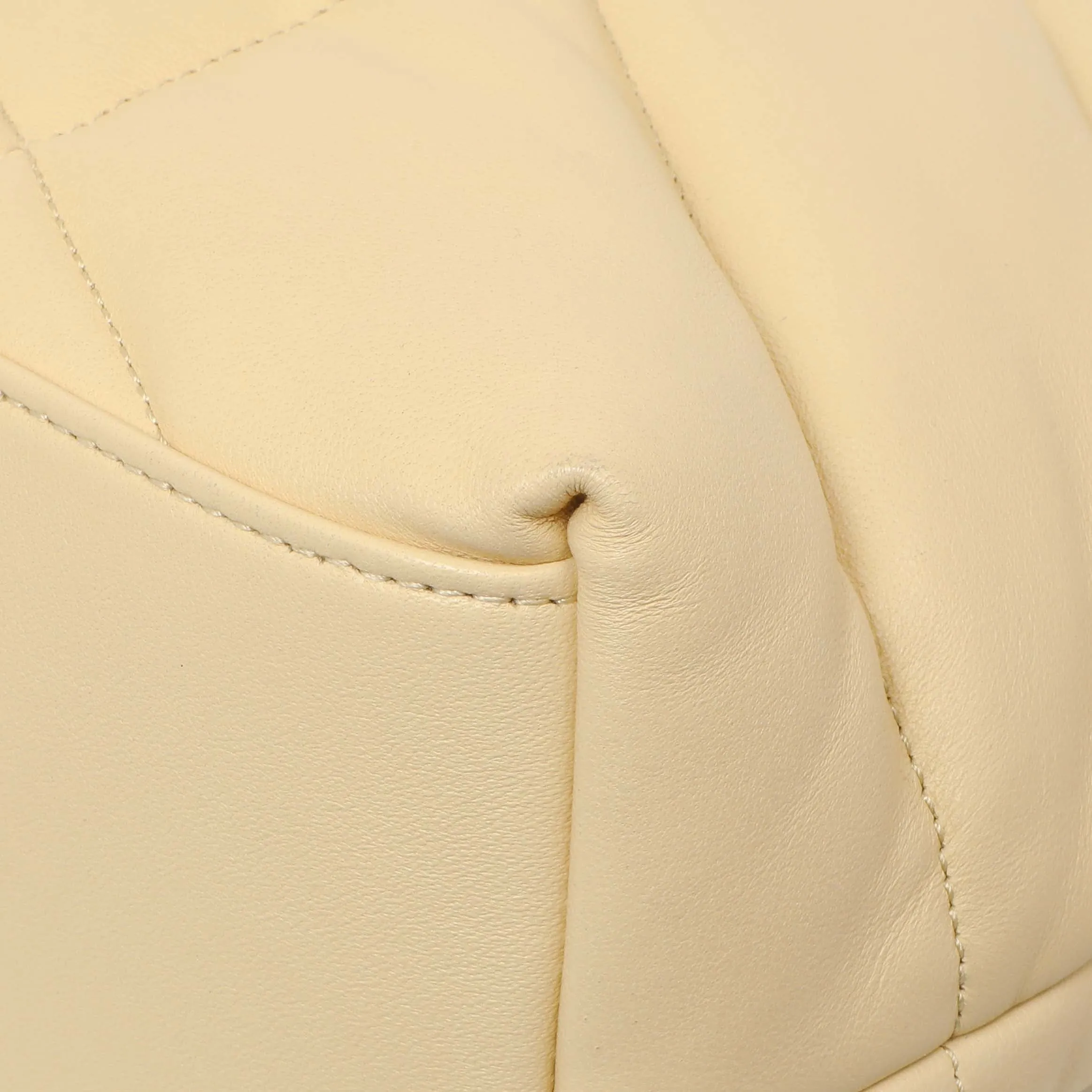 Saint Laurent Jaune Pale Lambskin Medium Loulou Puffer