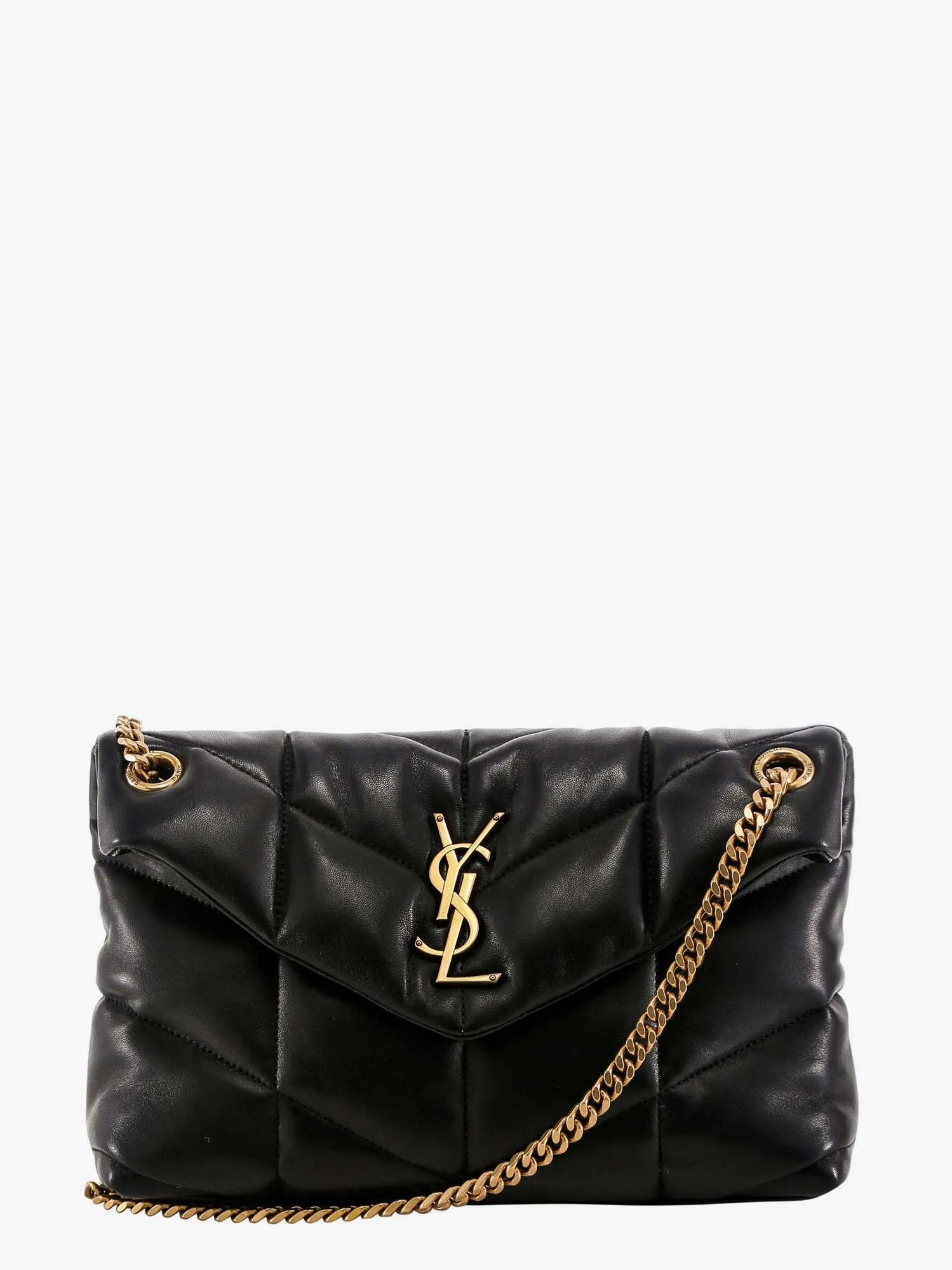 Saint Laurent Loulou Puffer Leather Shoulder Bag With Metal Monogram