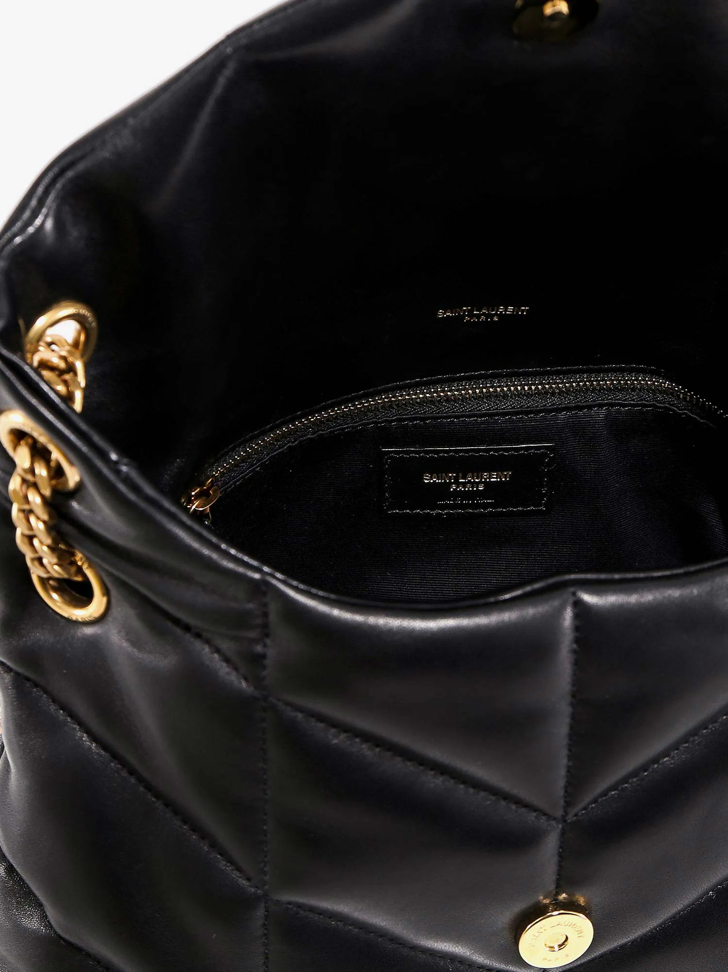 Saint Laurent Loulou Puffer Leather Shoulder Bag With Metal Monogram