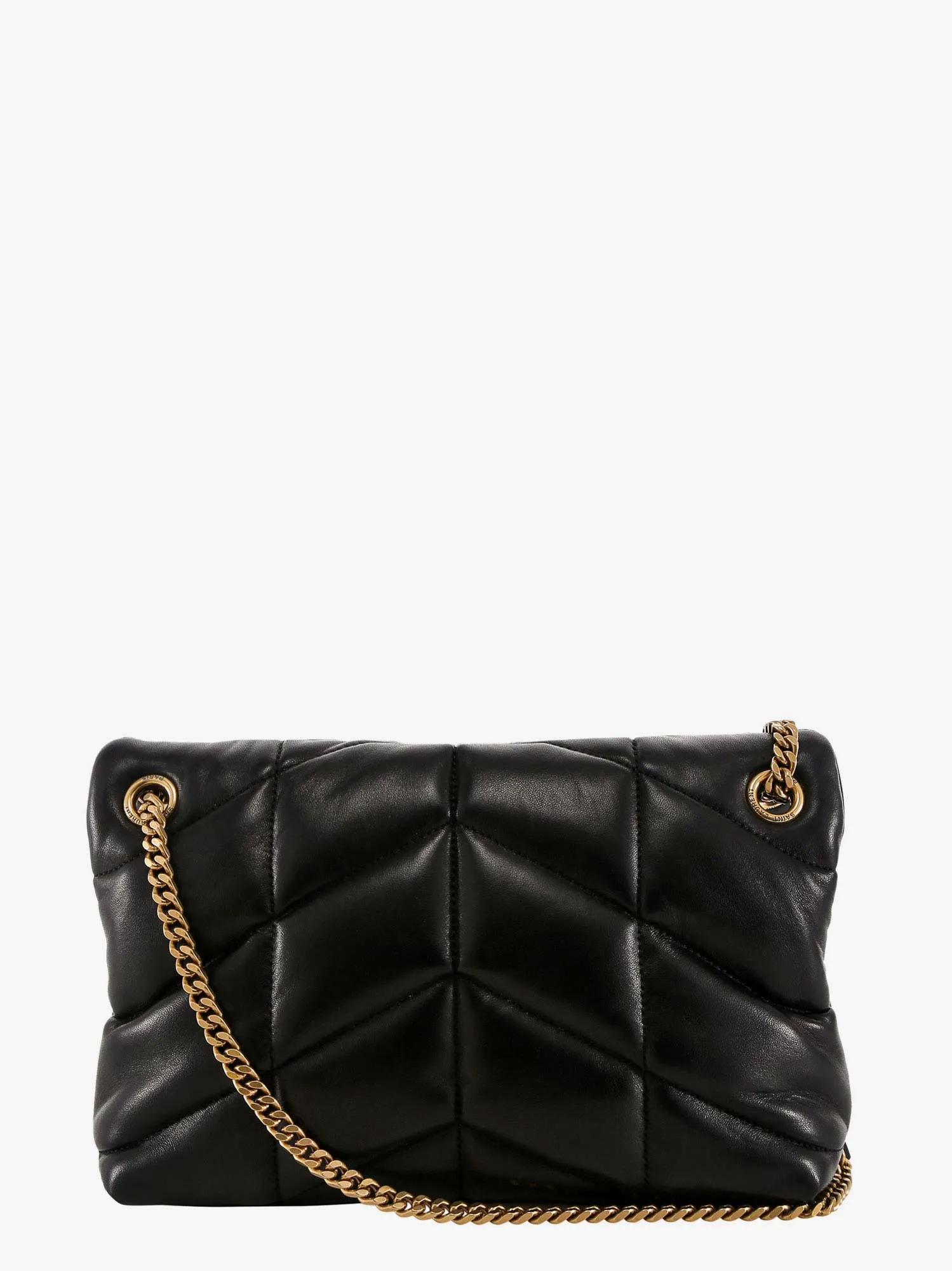 Saint Laurent Loulou Puffer Leather Shoulder Bag With Metal Monogram