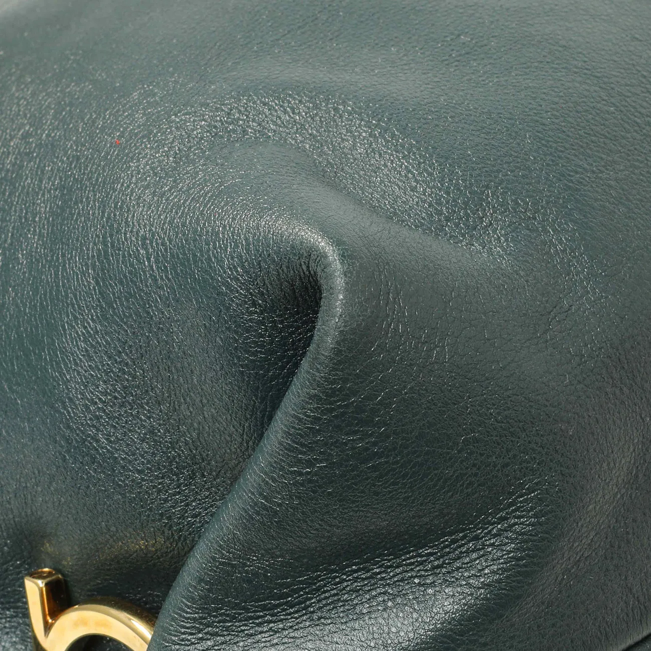 Salvatore Ferragamo Teal Calfskin Fanisa Gancini Hobo