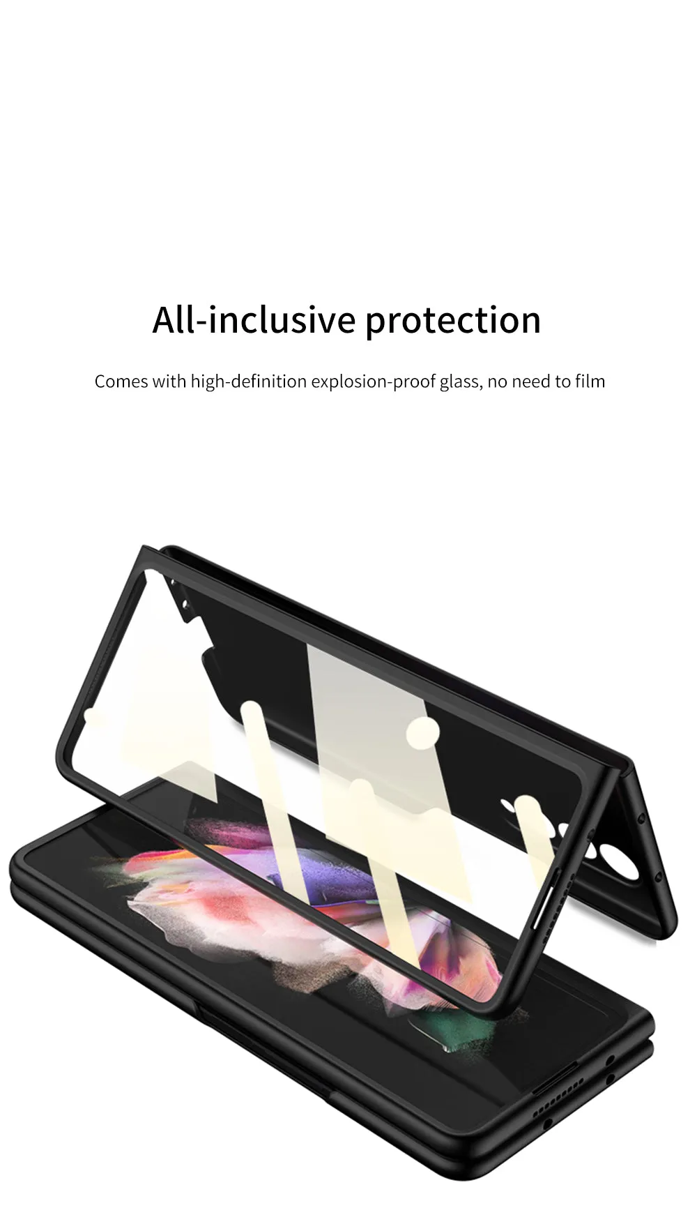 Samsung Galaxy Z Fold 3 5G Ultra-Thin Anti-knock Hard Matte Outer Screen Glass Case For Samsung Z Fold 3 5G Cover