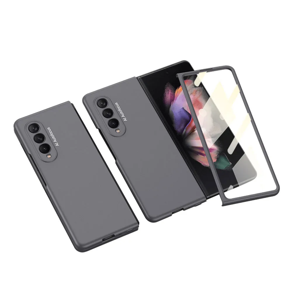 Samsung Galaxy Z Fold 3 5G Ultra-Thin Anti-knock Hard Matte Outer Screen Glass Case For Samsung Z Fold 3 5G Cover