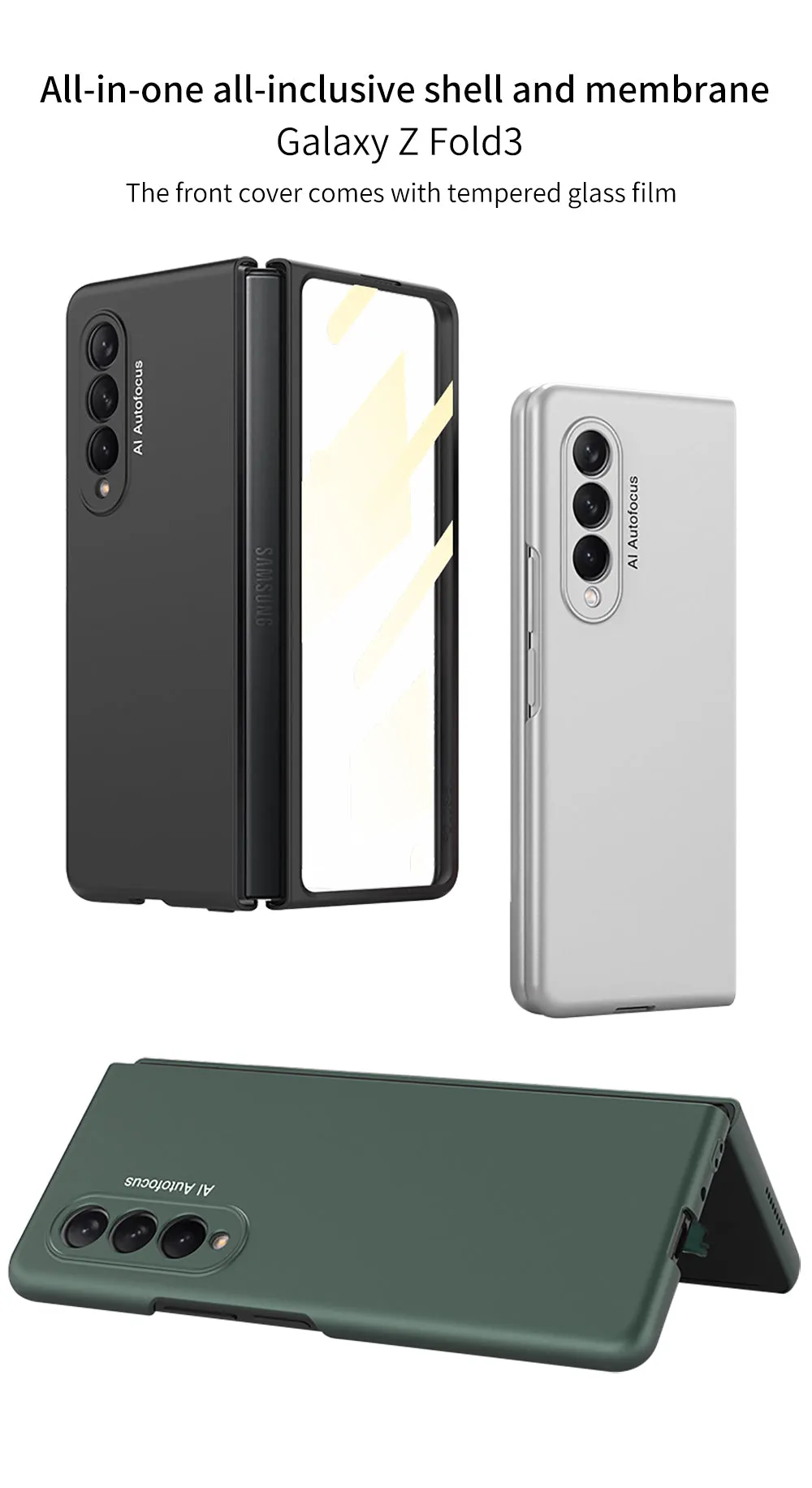 Samsung Galaxy Z Fold 3 5G Ultra-Thin Anti-knock Hard Matte Outer Screen Glass Case For Samsung Z Fold 3 5G Cover