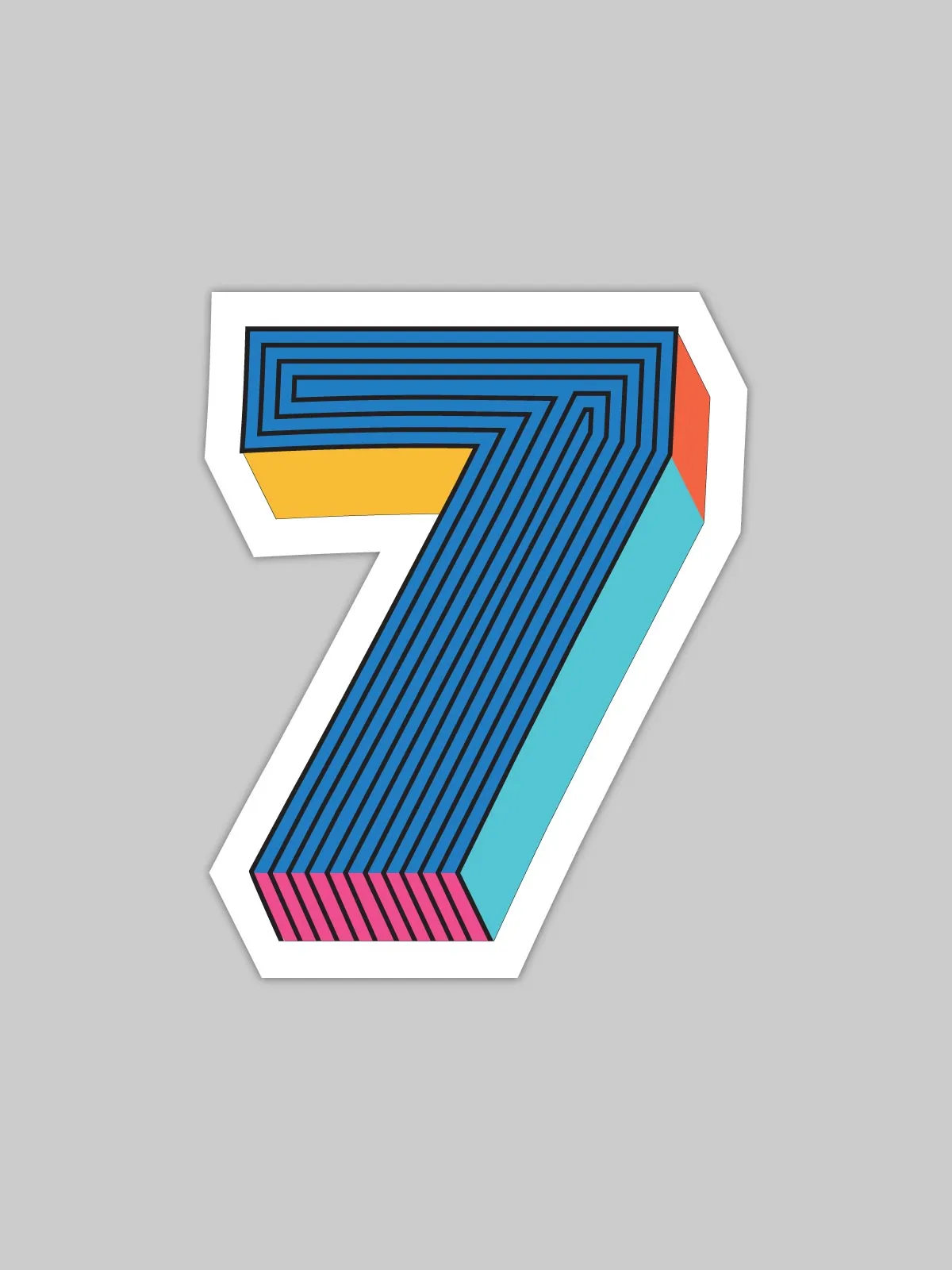 Seven Number | Bike/Laptop/Car Sticker
