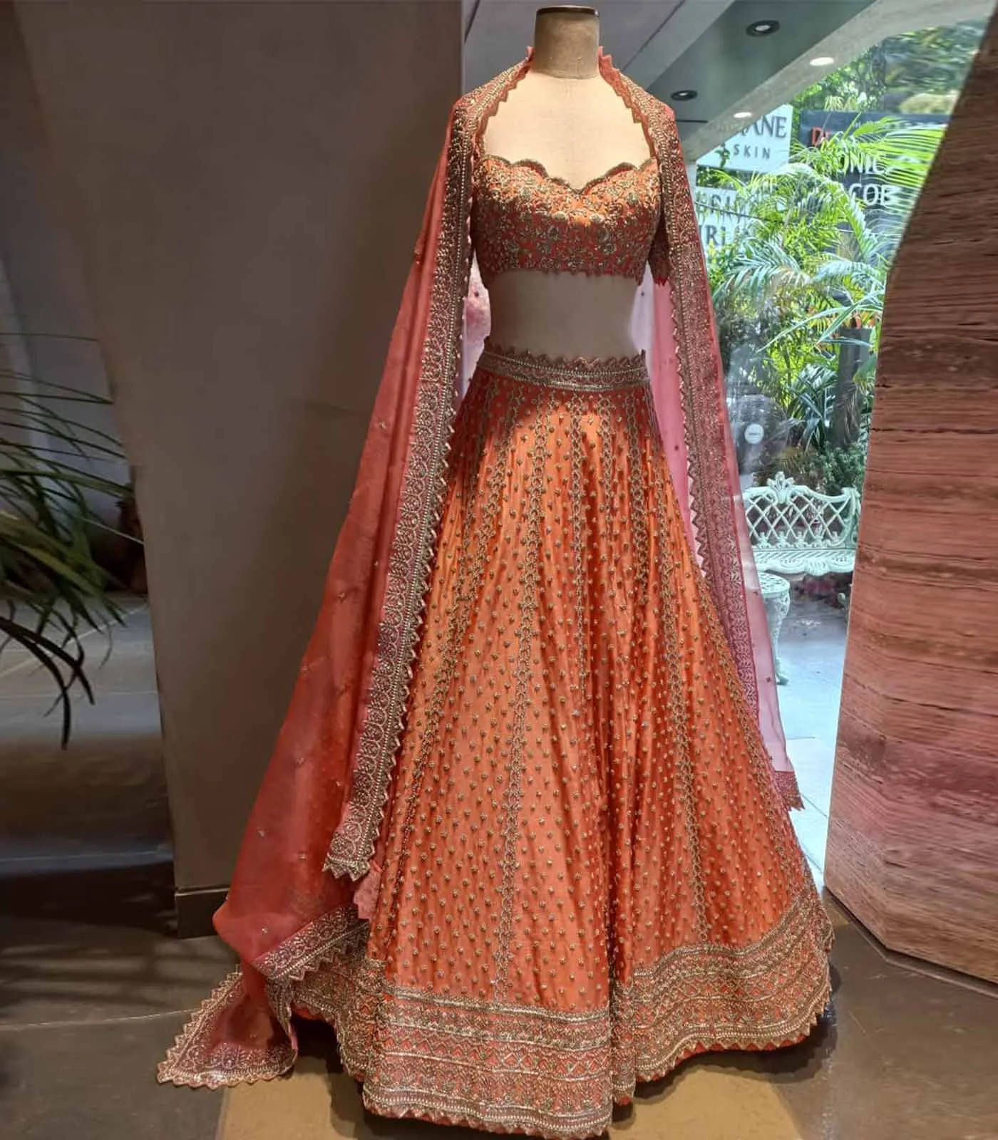 SHATRANJ CORAL LEHANGA SET