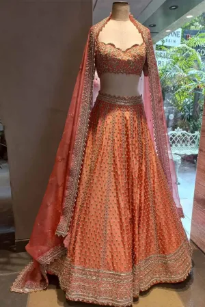 SHATRANJ CORAL LEHANGA SET
