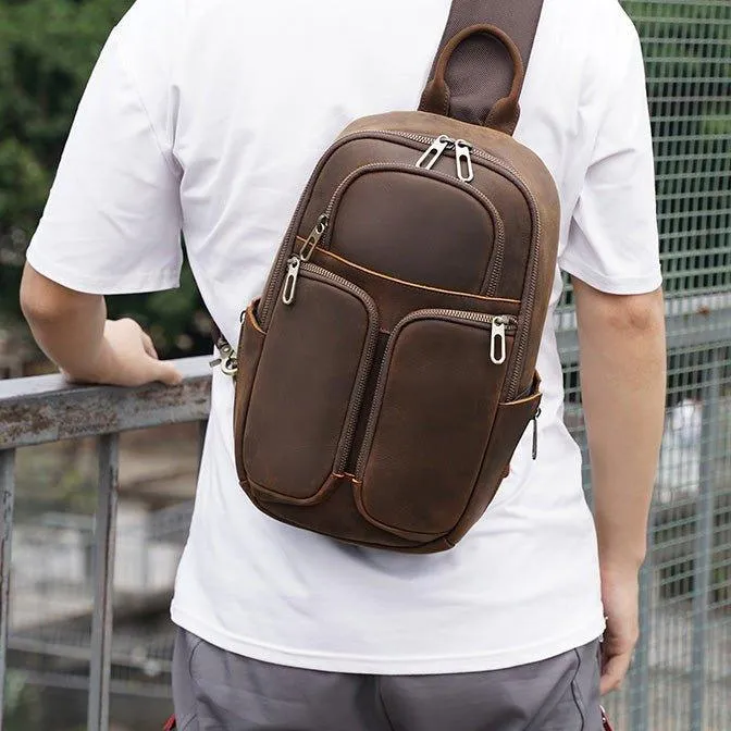 Shoulder Leather Chest Pack Bags