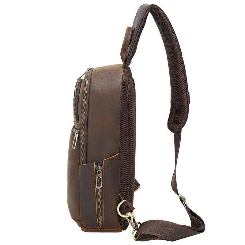Shoulder Leather Chest Pack Bags