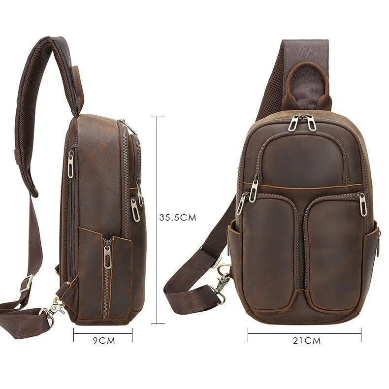 Shoulder Leather Chest Pack Bags