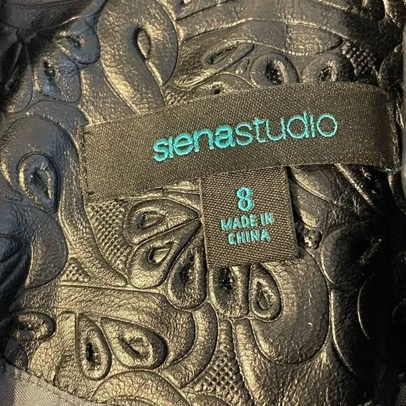Siena Studio black leather laser cut blazer/jacket 8