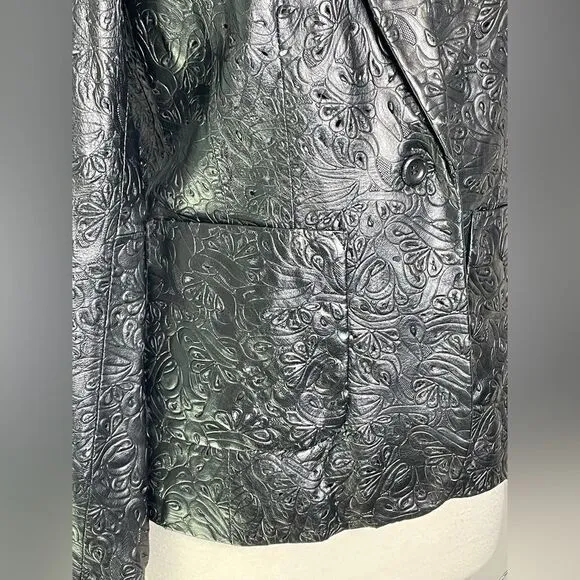 Siena Studio black leather laser cut blazer/jacket 8