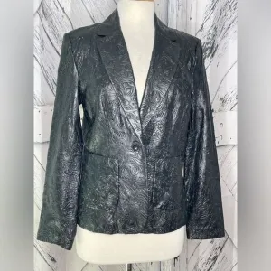 Siena Studio black leather laser cut blazer/jacket 8
