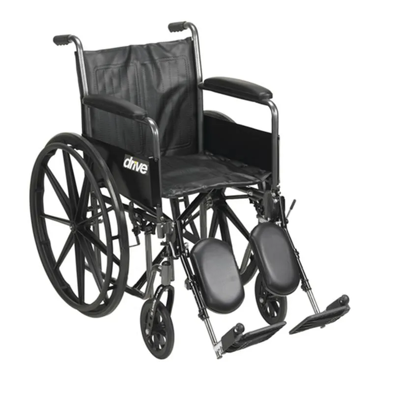Silver Sport 2 Wheelchair, Detachable Full Arms, Elevating Leg Rests, 16" Seat - 1 Each