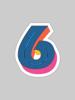 Six Number | Bike/Laptop/Car Sticker