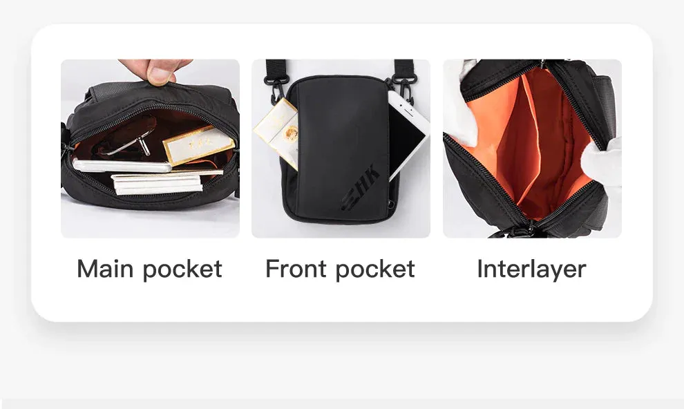 Sleek Crossbody Bag Messenger Bag Handbag Phone Bag in Black, One Size