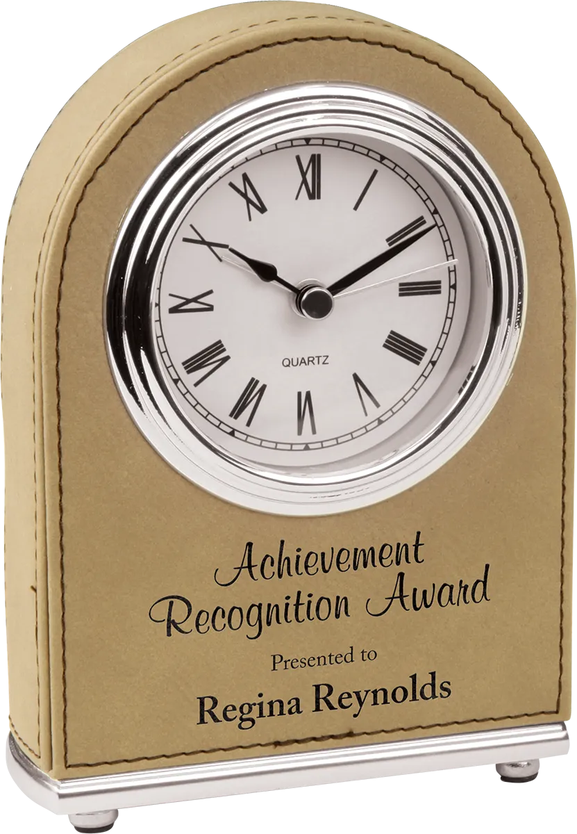 Small Leatherette Desk Clock