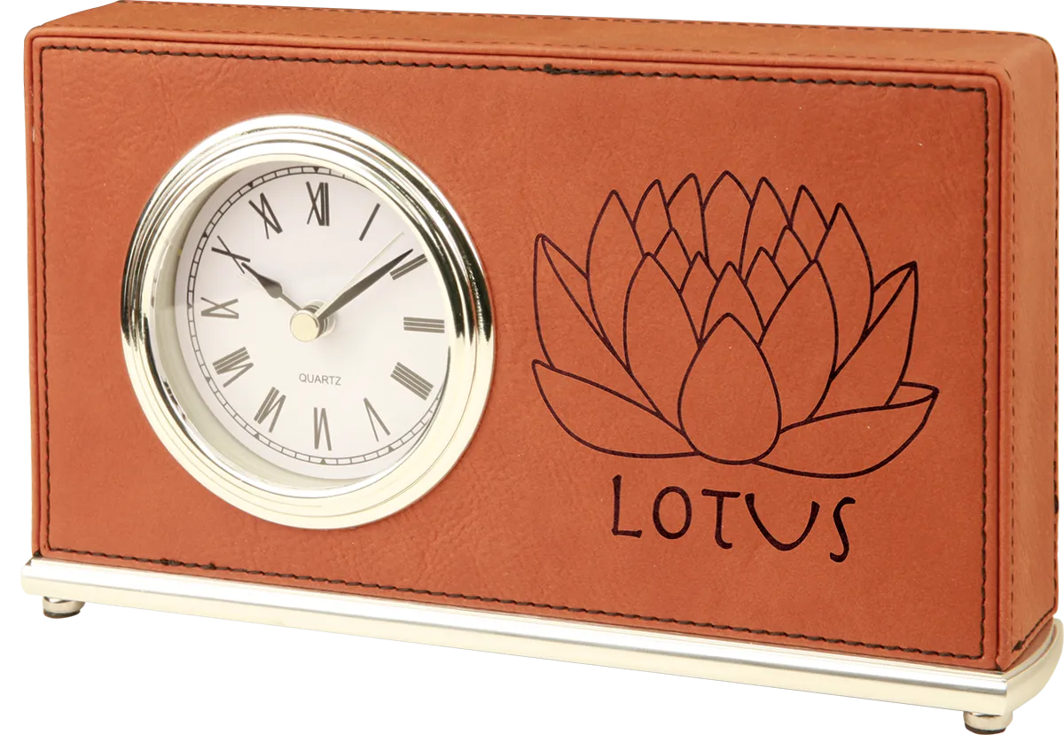Small Leatherette Desk Clock