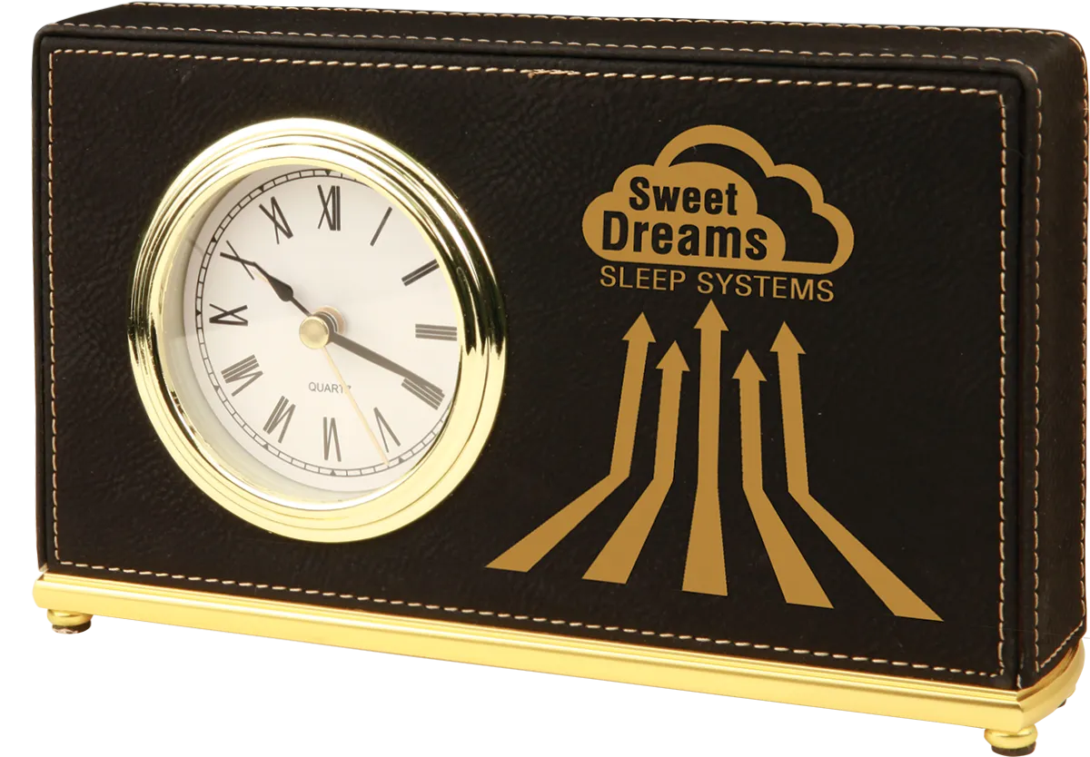 Small Leatherette Desk Clock