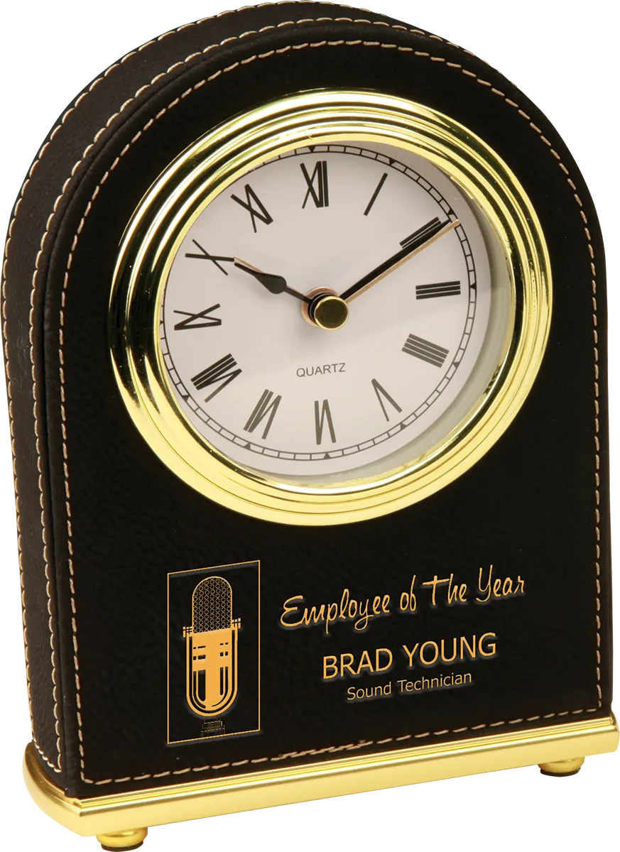 Small Leatherette Desk Clock