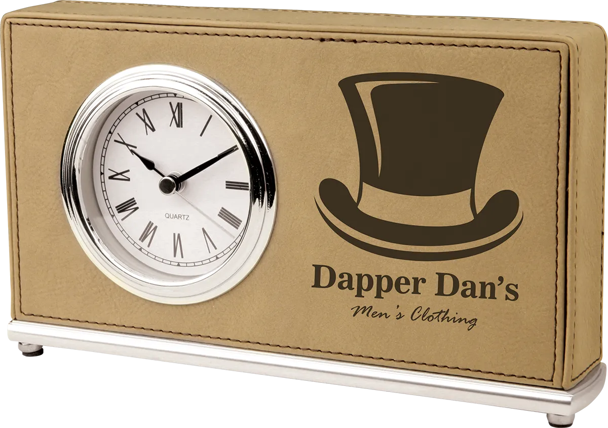 Small Leatherette Desk Clock